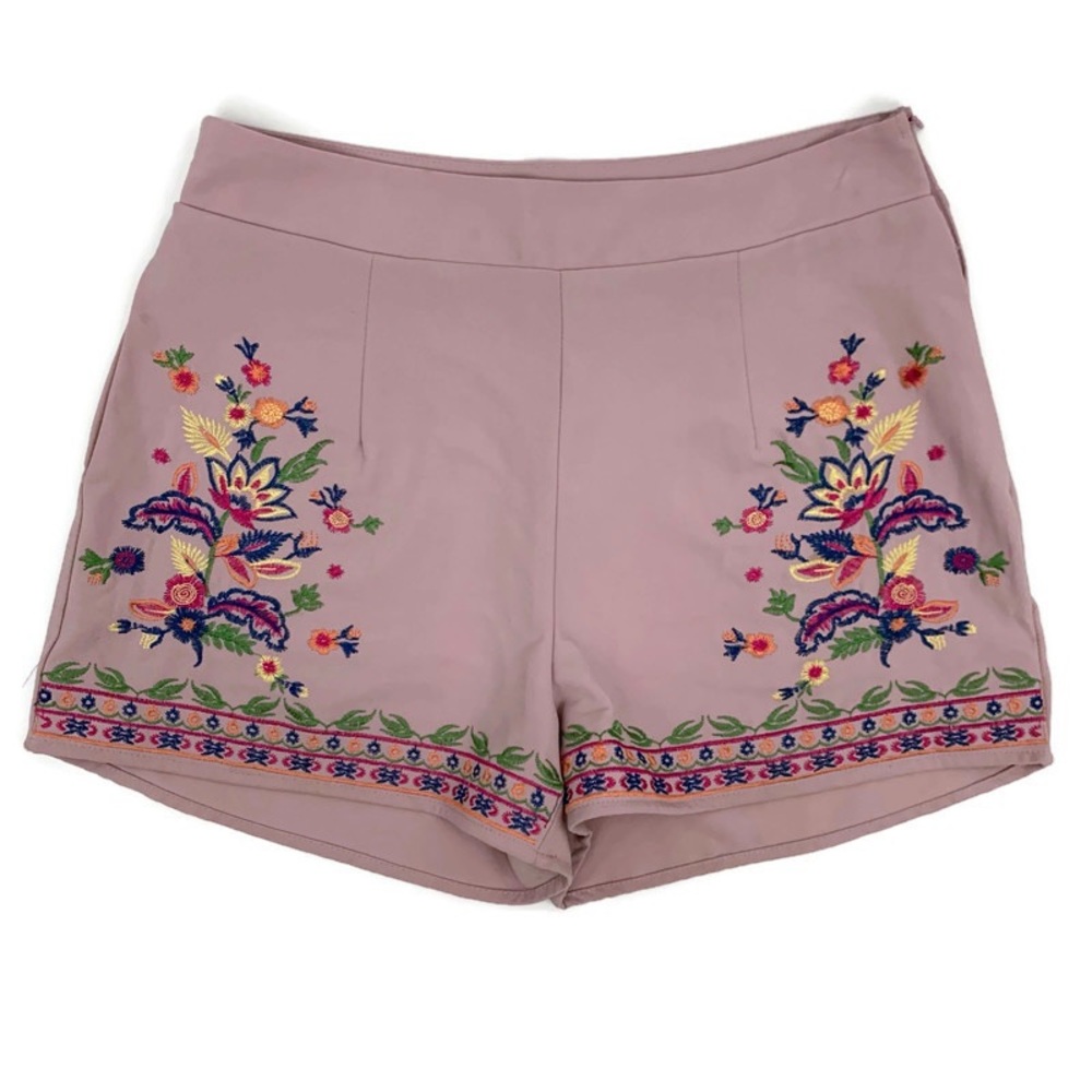 Altar’d State Women's Size Small Dusty Pink Floral Embroidered Shorts